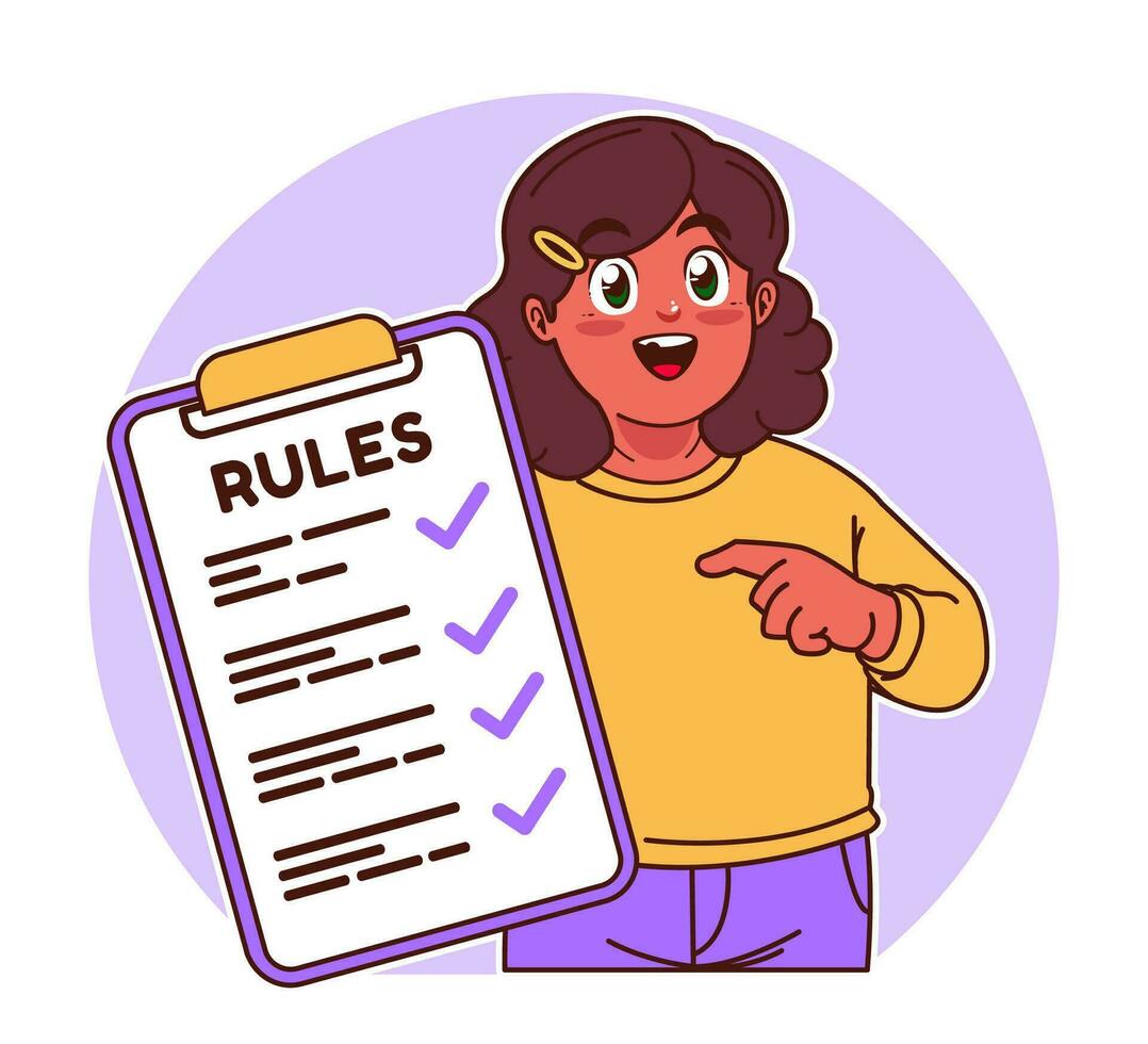 Little girl explains the rules vector
