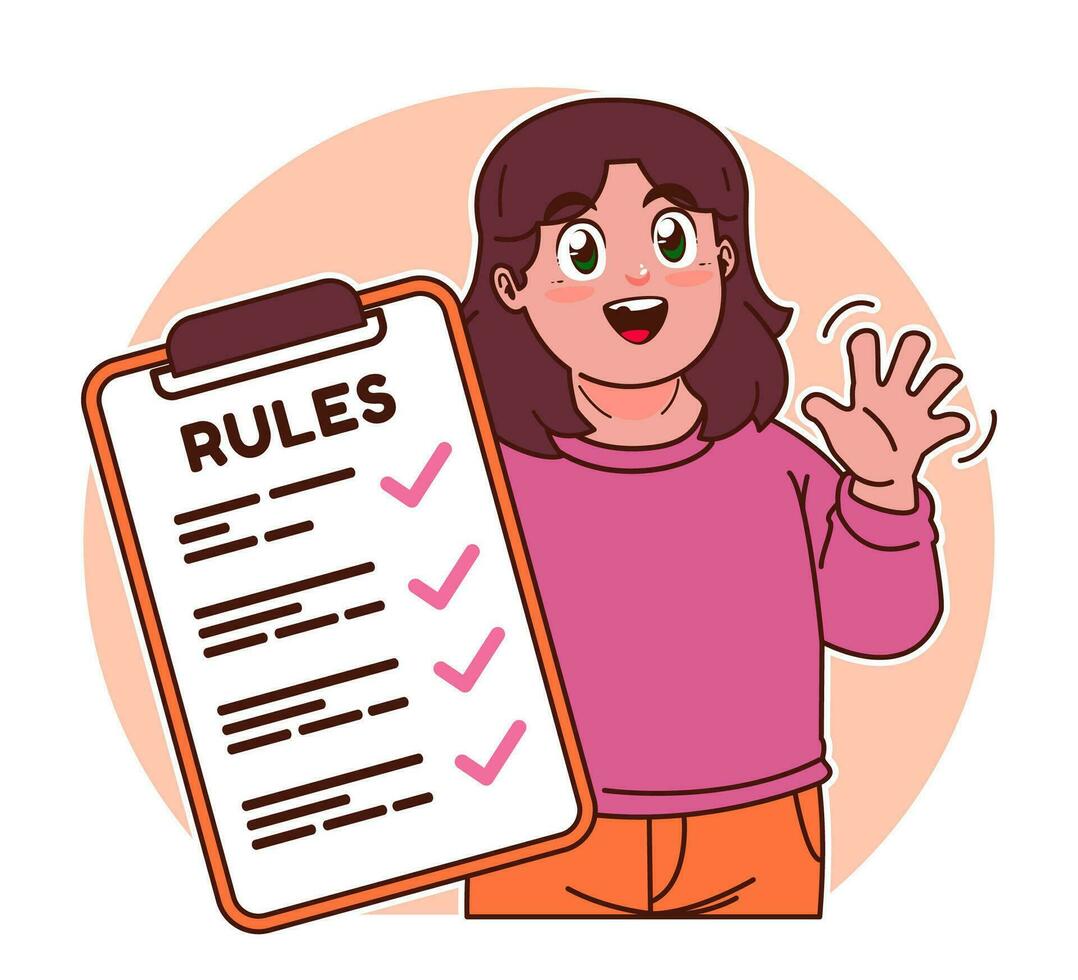 Little girl explains the rules vector
