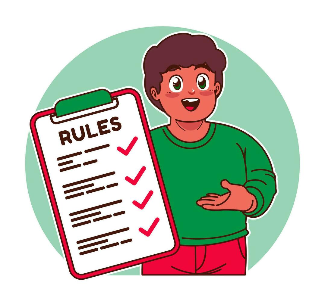 Little black boy explains the rules vector