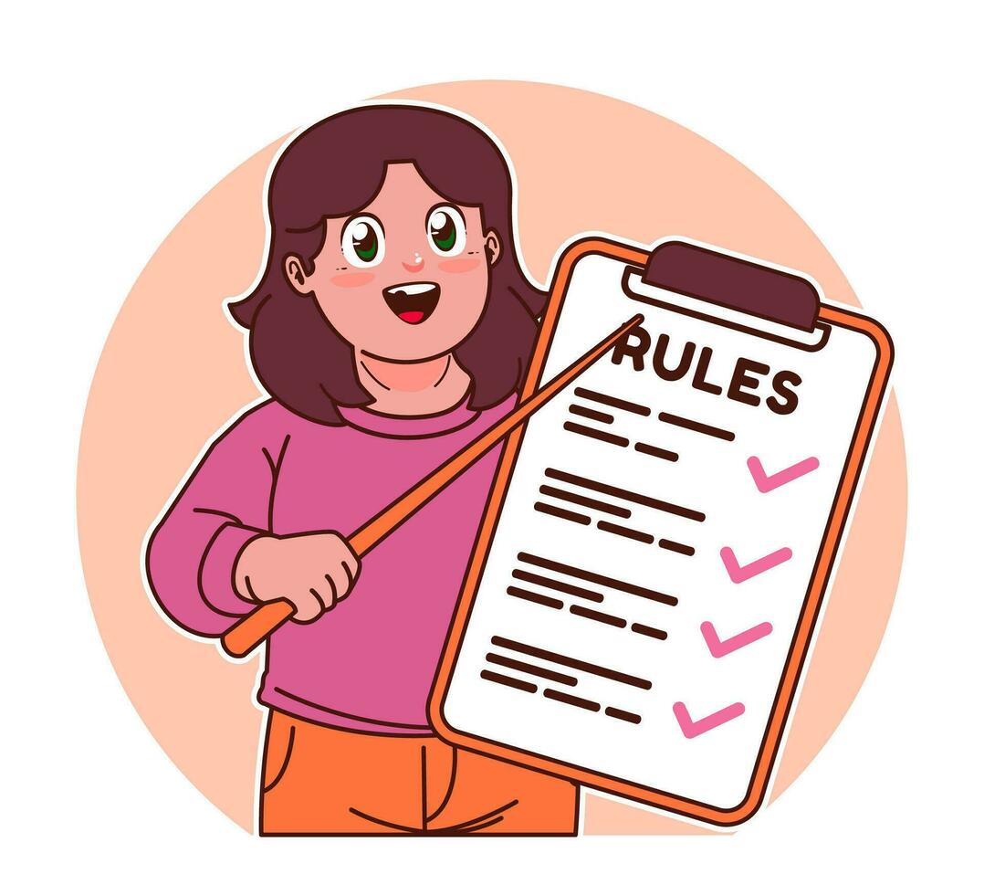 Little girl explains the rules vector