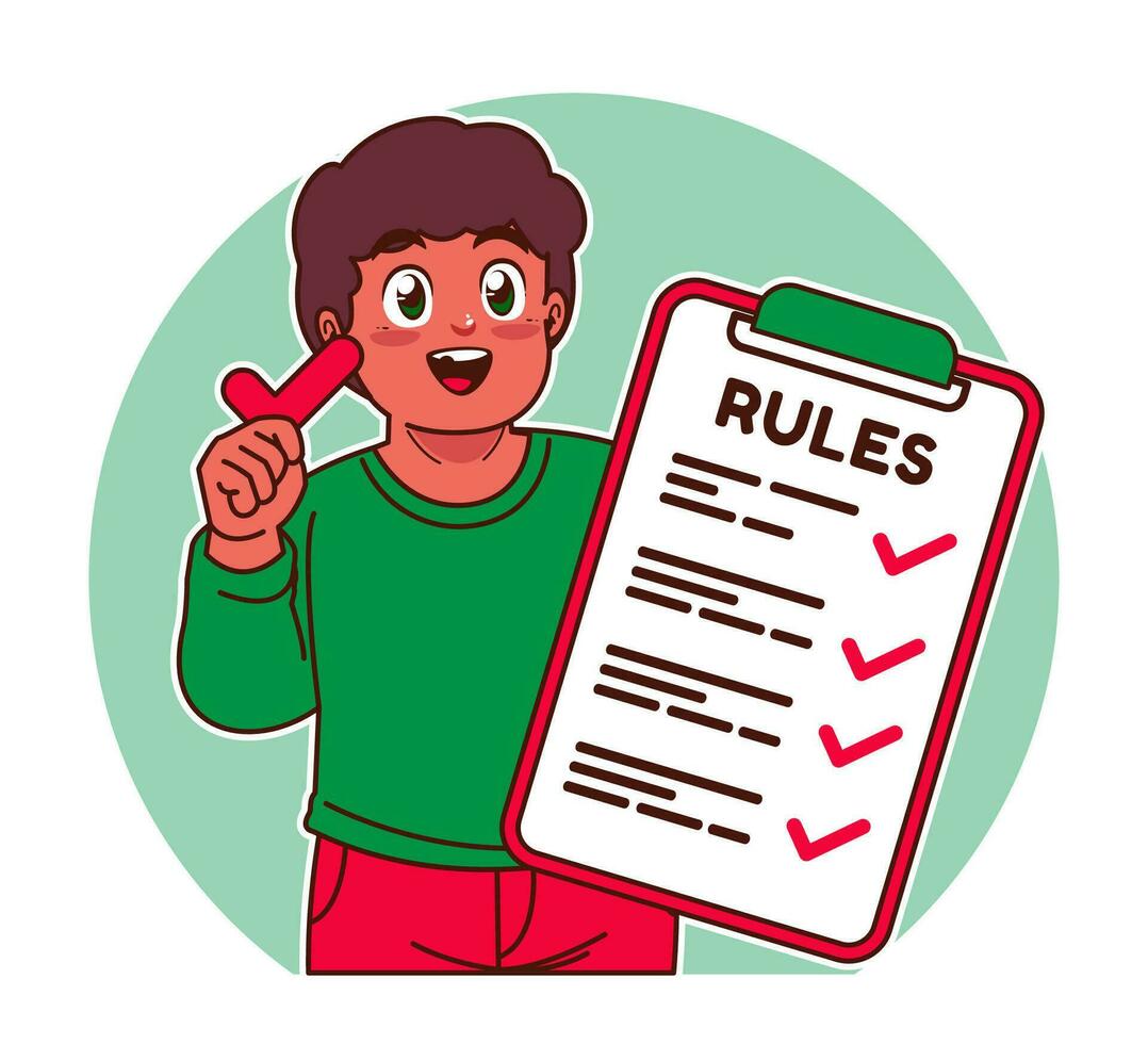 Little black boy explains the rules vector