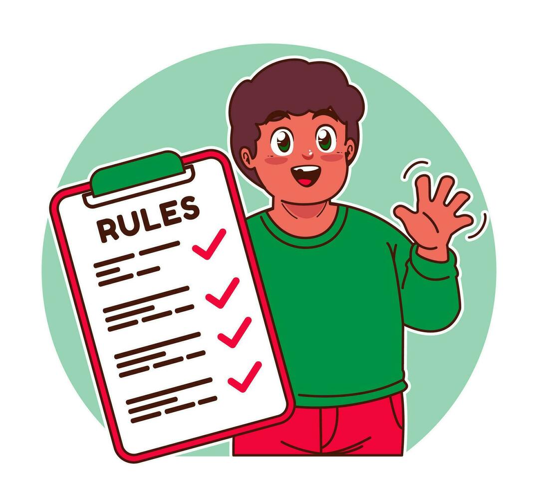Little black boy explains the rules vector