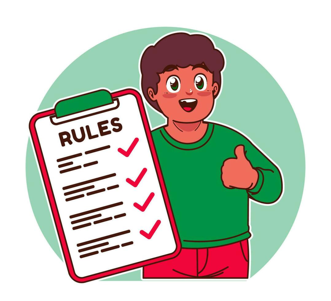 Little boy explains the rules vector
