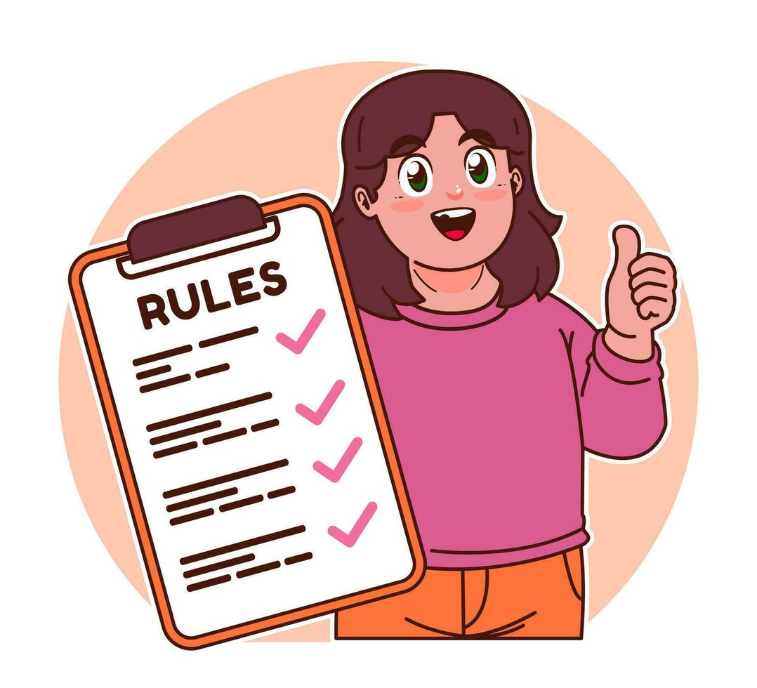 Little girl explains the rules vector
