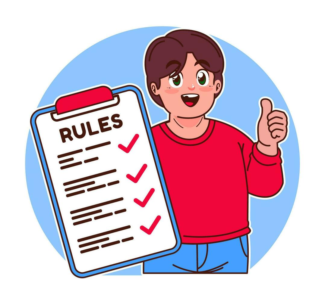 Little boy explains the rules vector