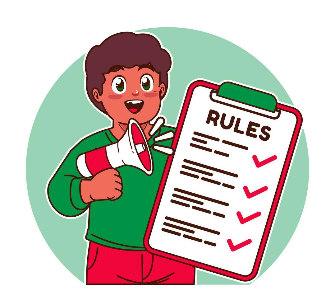 Little black boy explains the rules vector