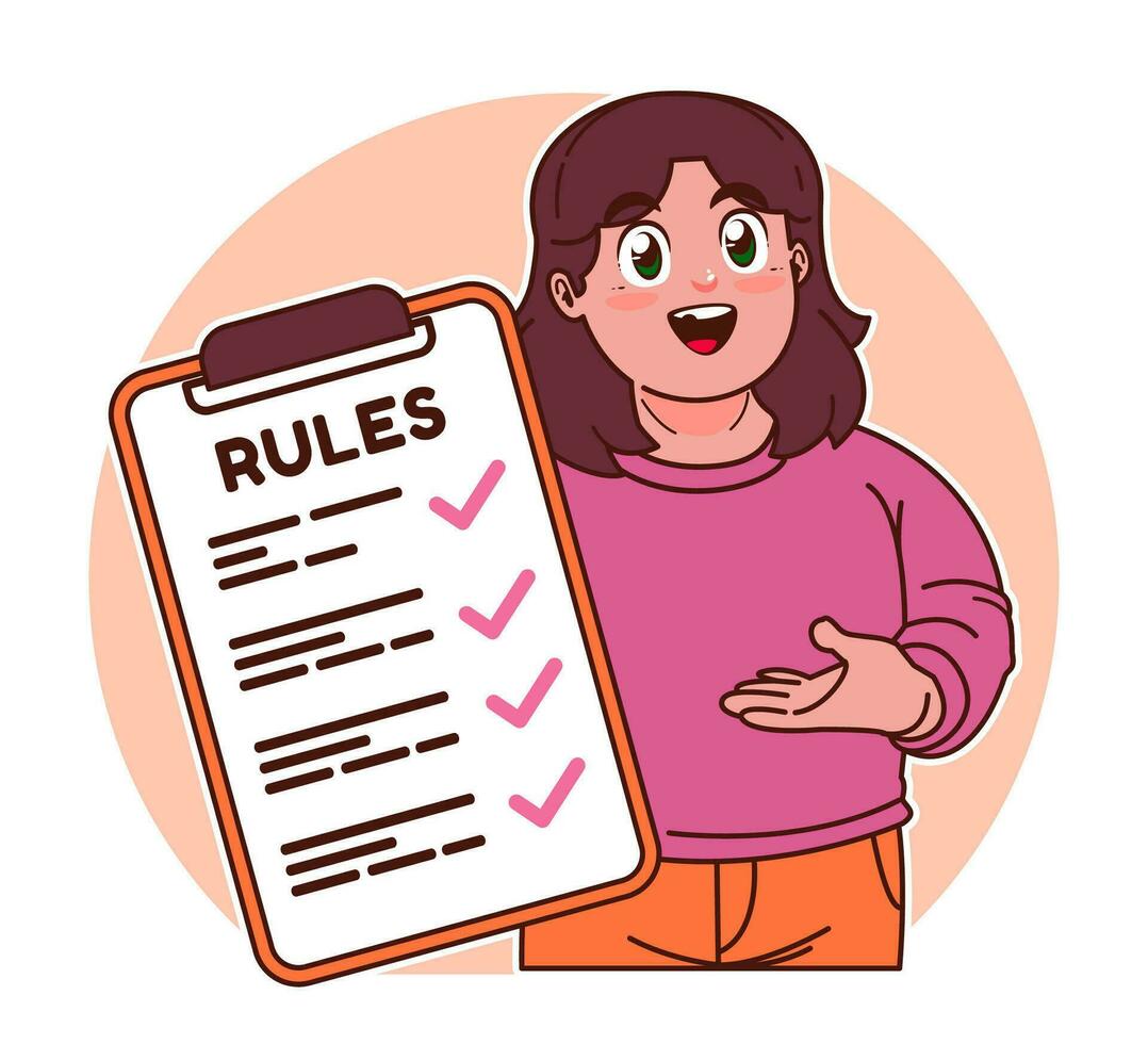 Little girl explains the rules vector