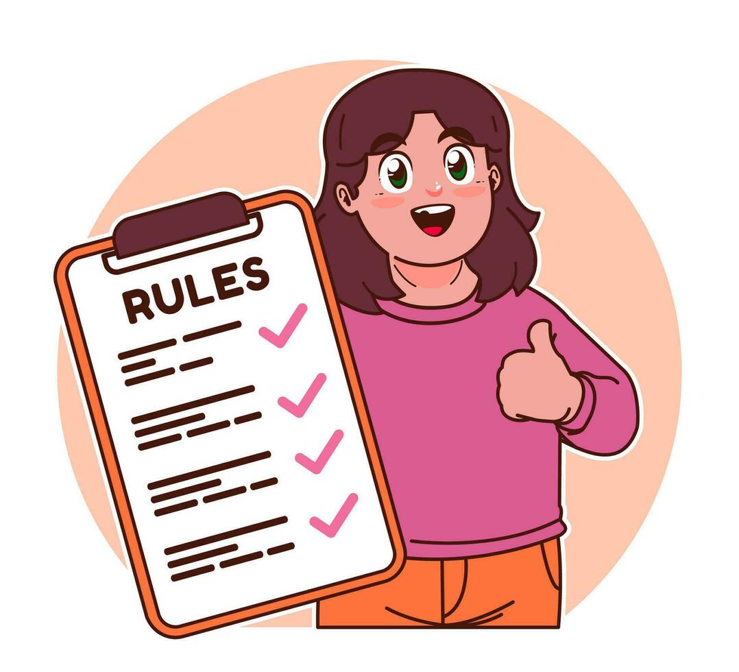 Little girl explains the rules vector