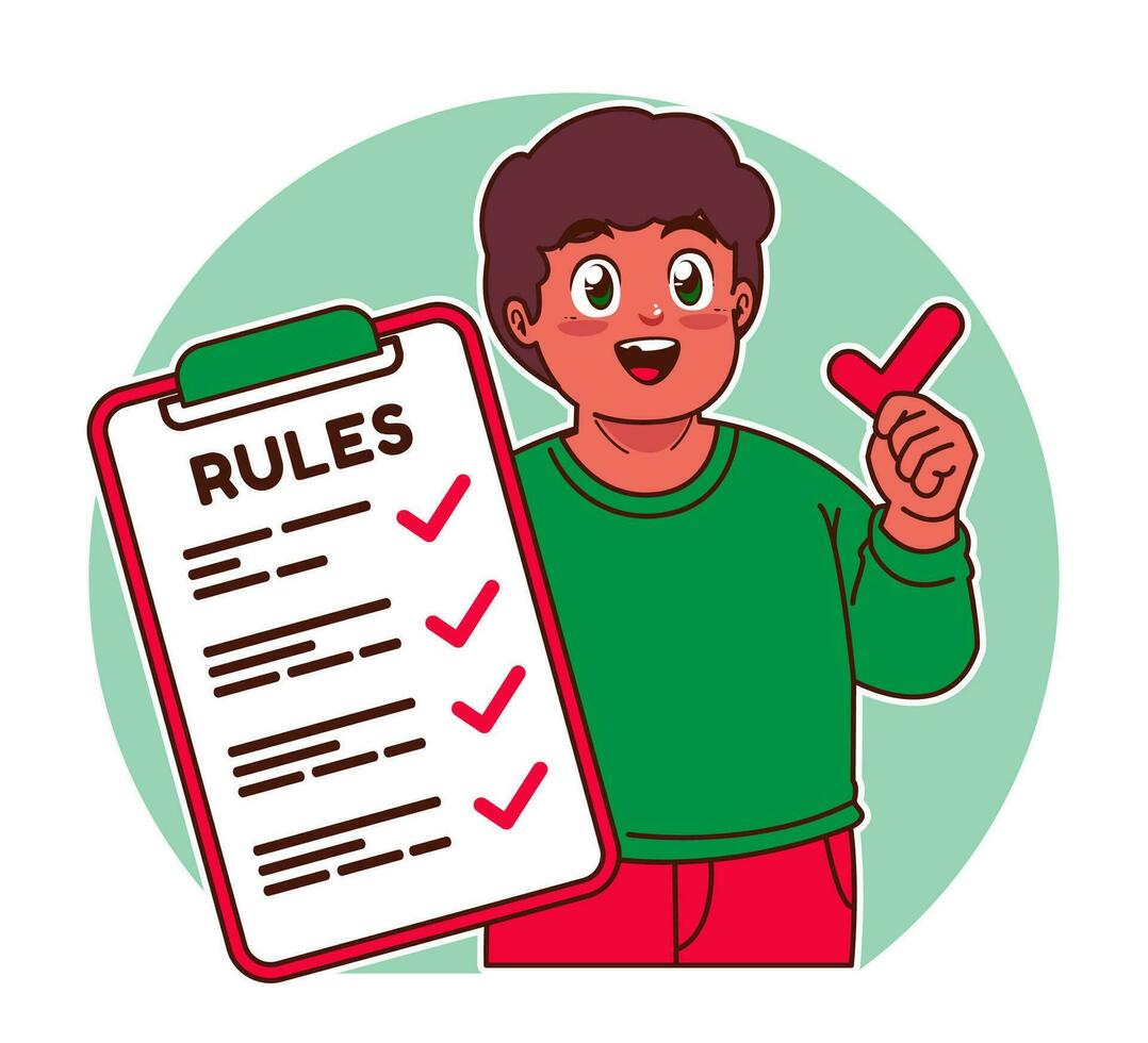 Little black boy explains the rules vector