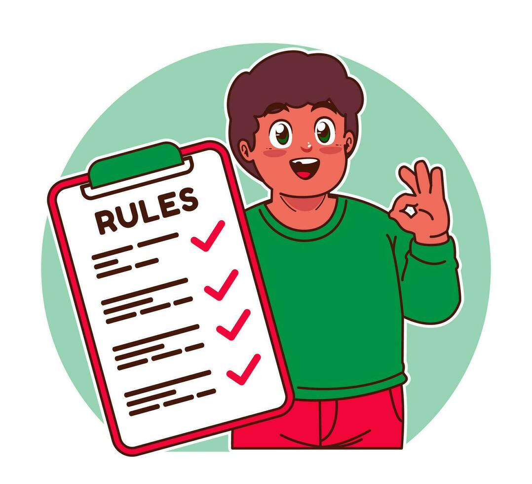 Little black boy explains the rules vector