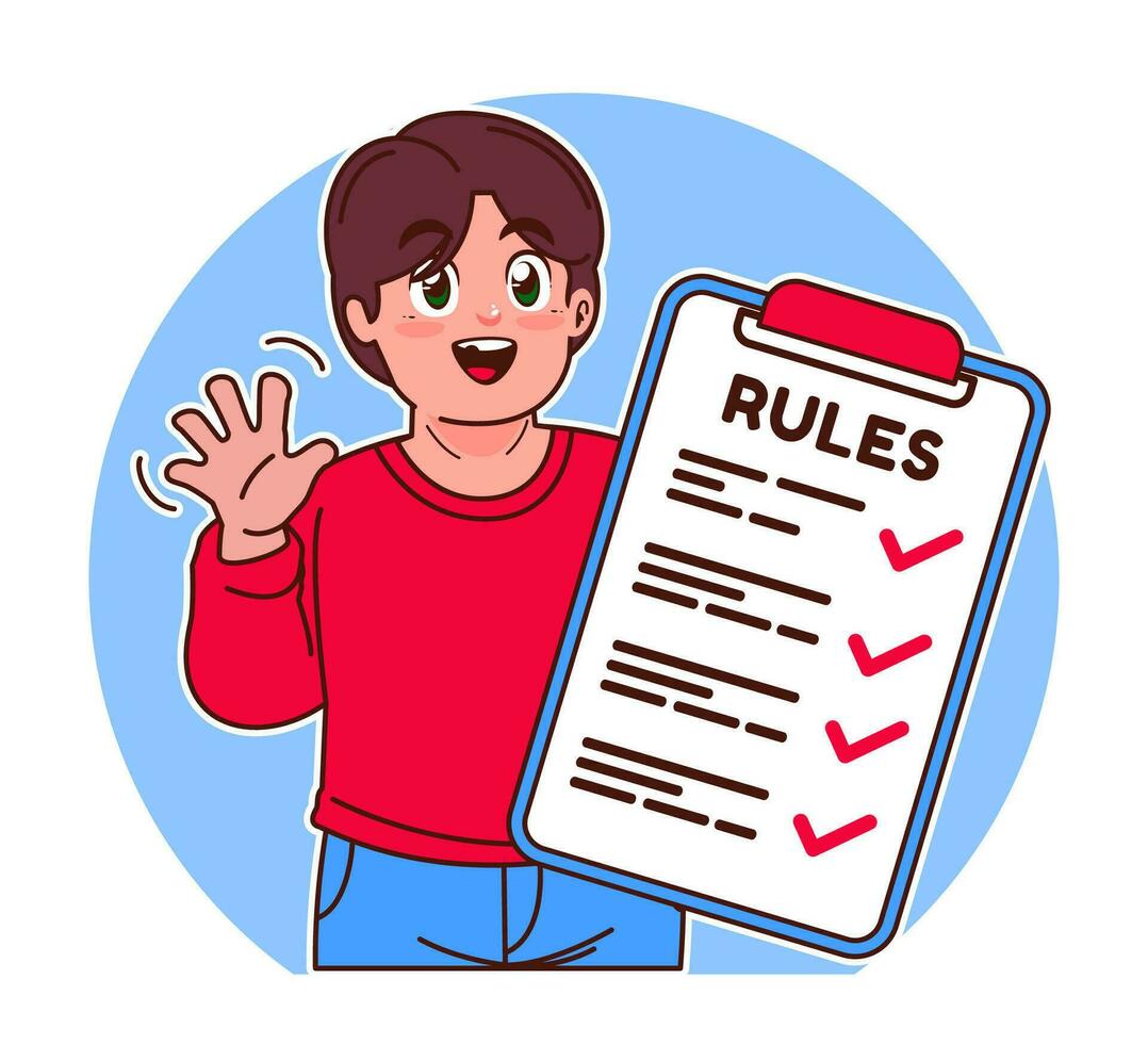 Little boy explains the rules vector