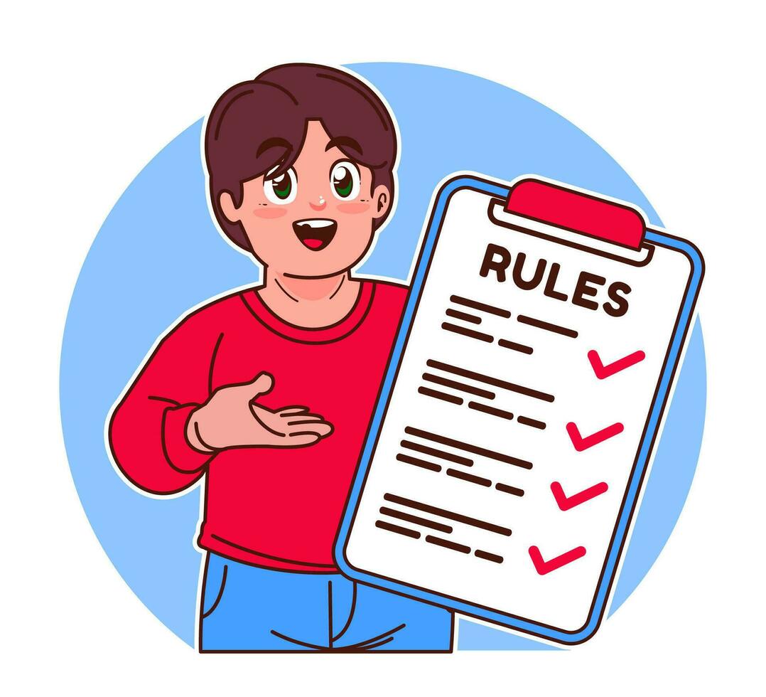 Little boy explains the rules vector