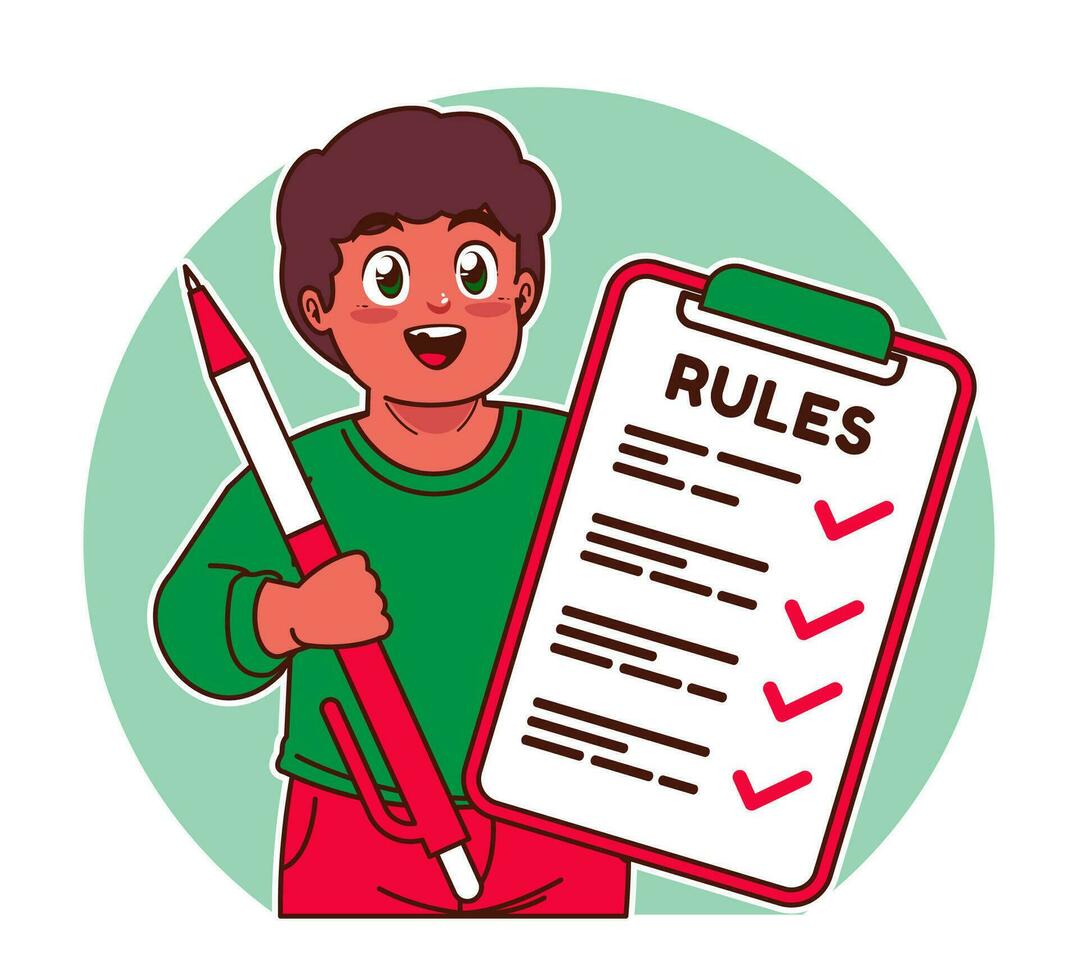 Little black boy explains the rules vector