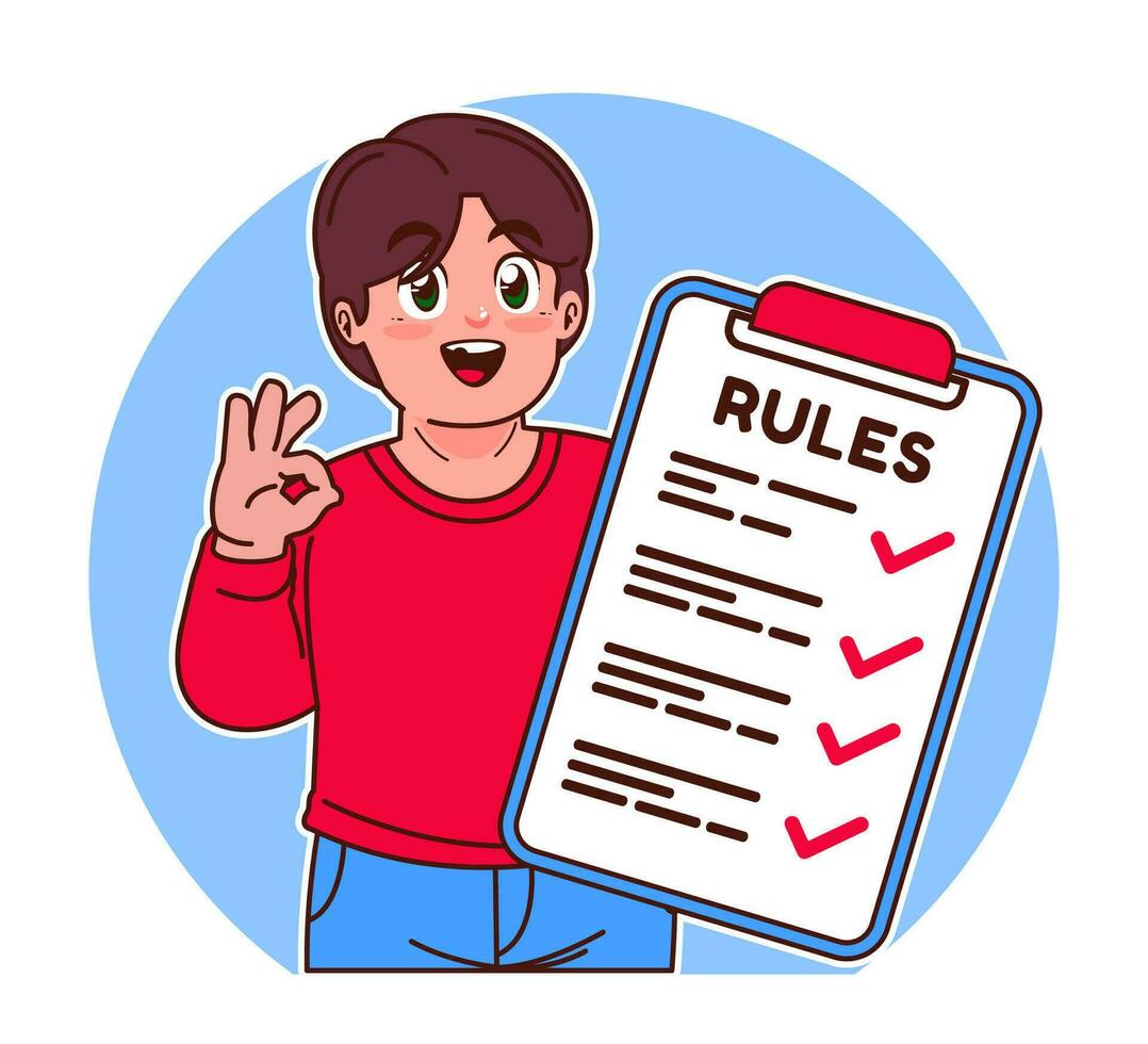 Little boy explains the rules vector