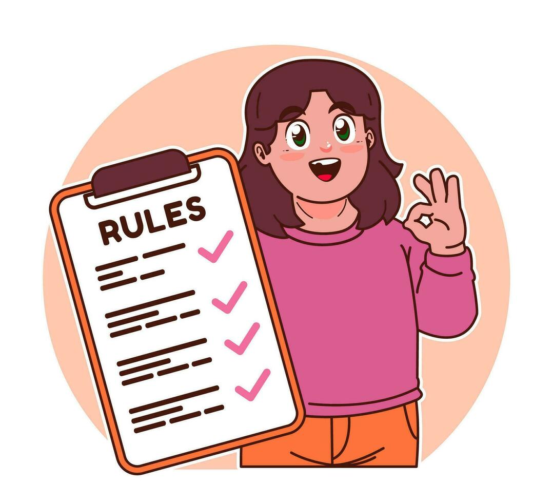 Little girl explains the rules vector