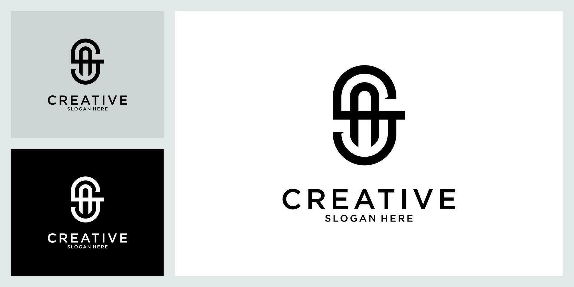 SA or AS initial letter logo design vector