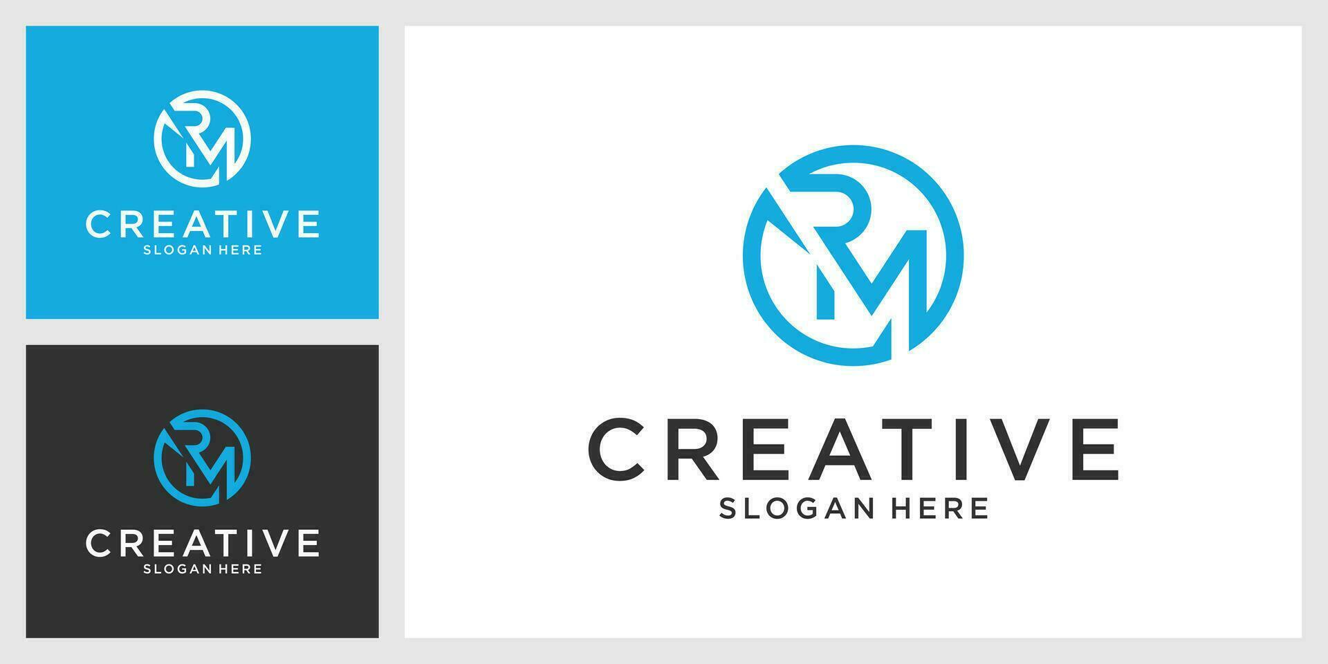 RM or MR initial letter logo design vector. vector