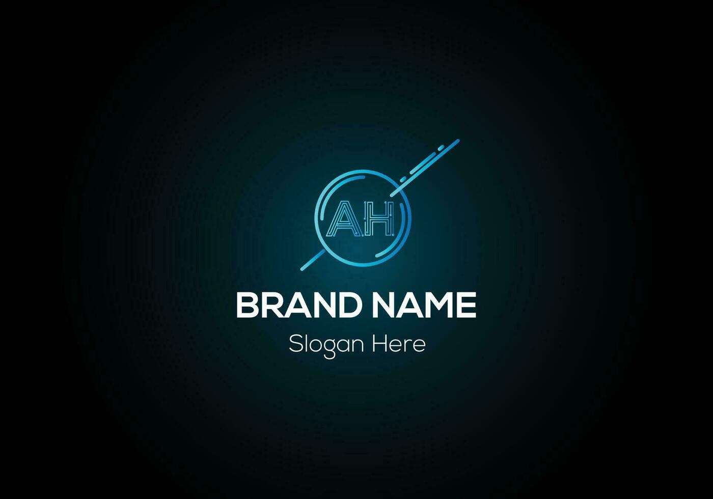 Abstract modern AH logo design template vector