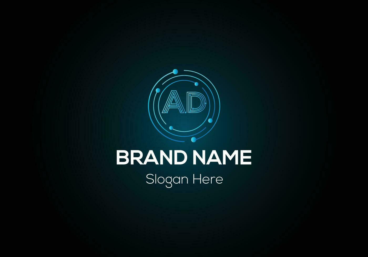 Abstract AD letter modern initial lettermarks logo design vector