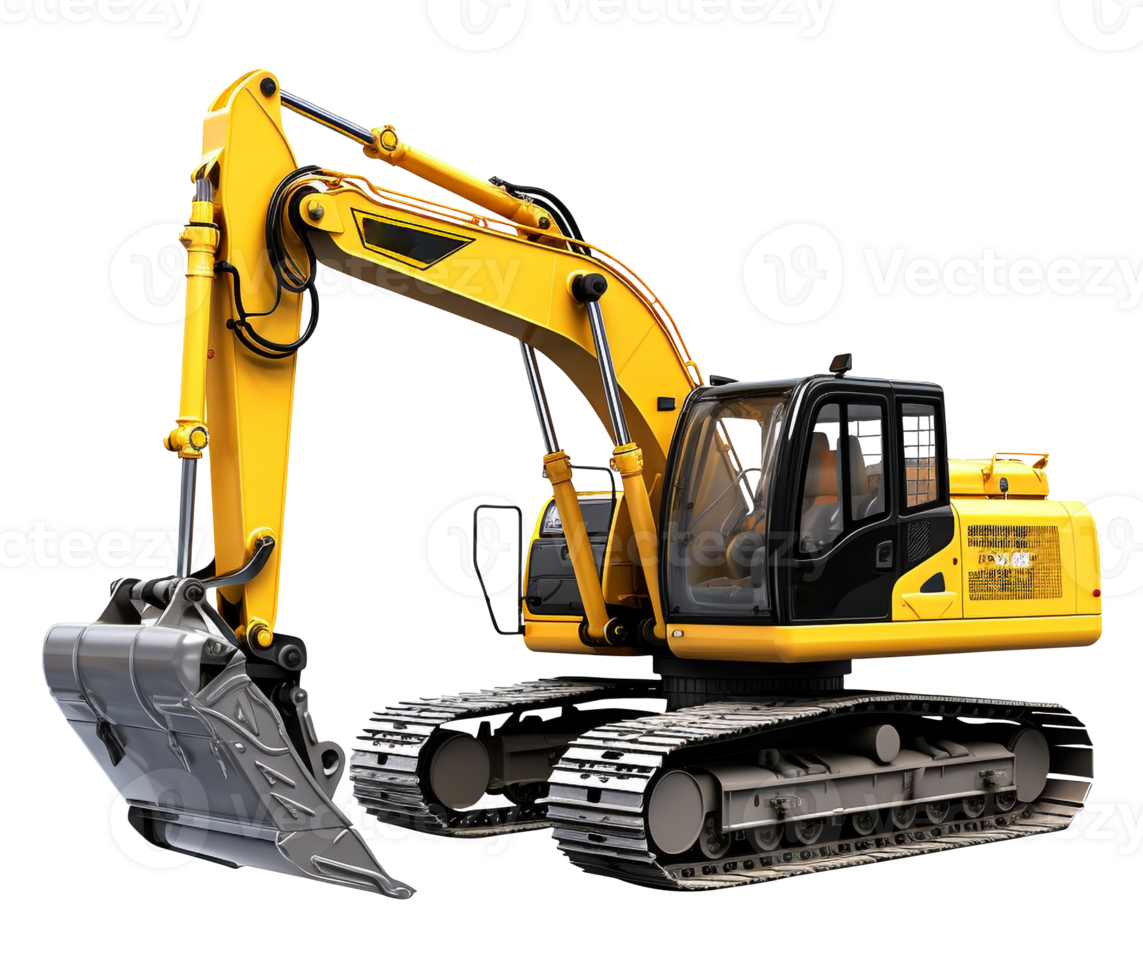 Excavator png Excavator Transparent background digging machine png construction site machine png, AI Generative
