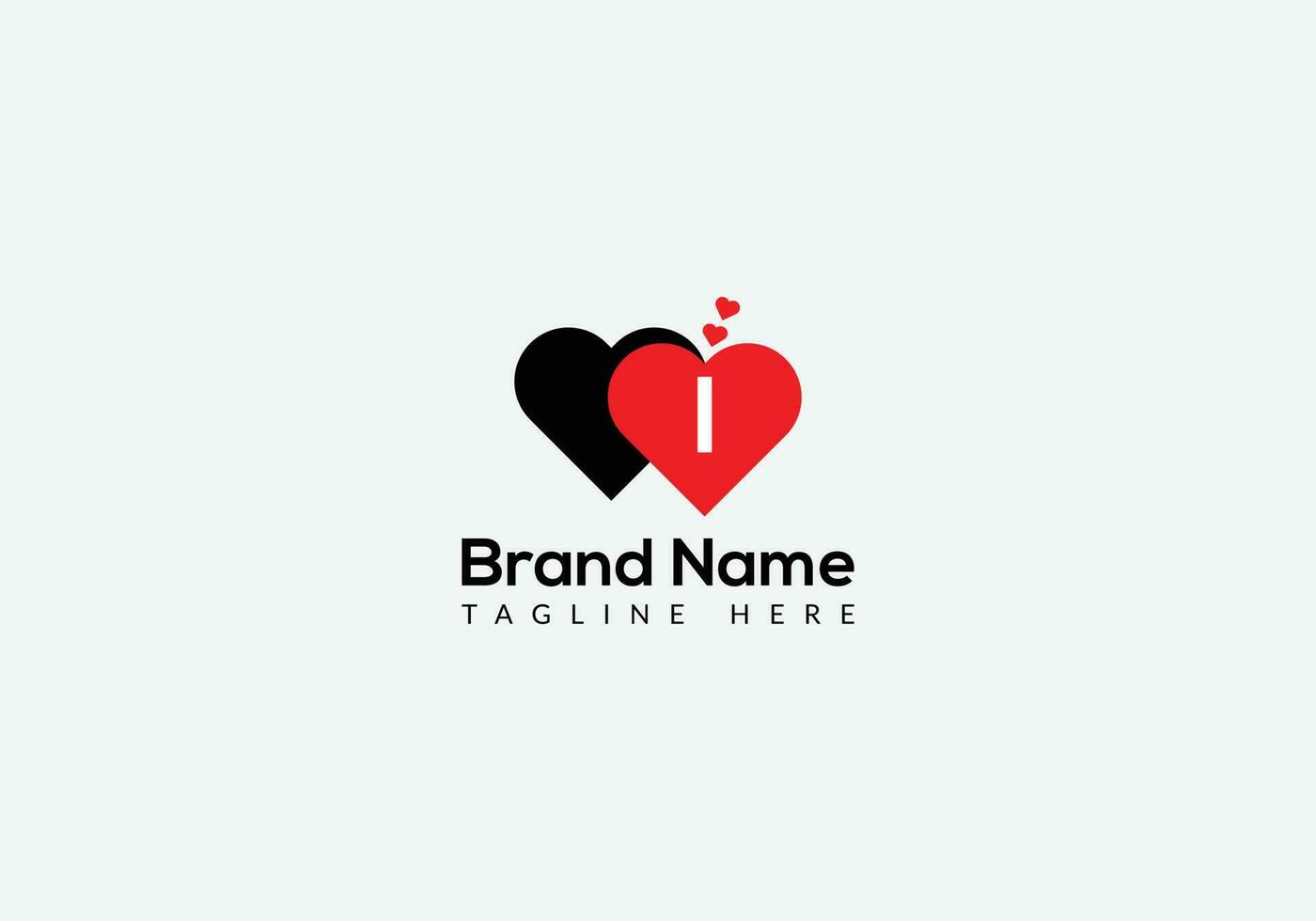 Abstract I letter modern initial lettermarks love logo design vector