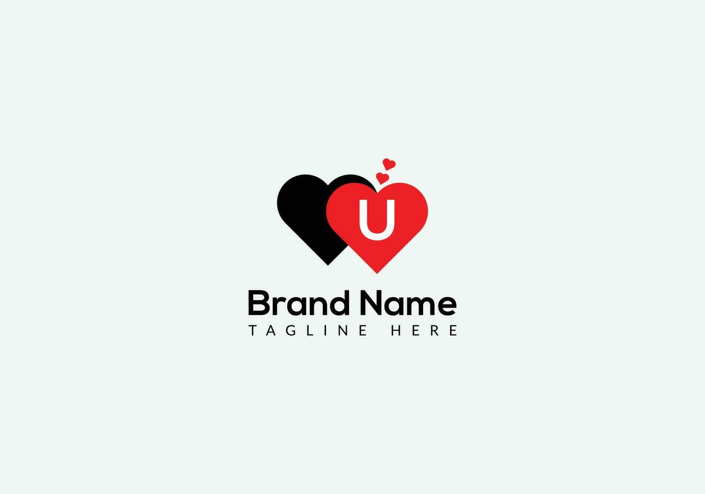 Abstract U letter modern initial lettermarks love logo design vector