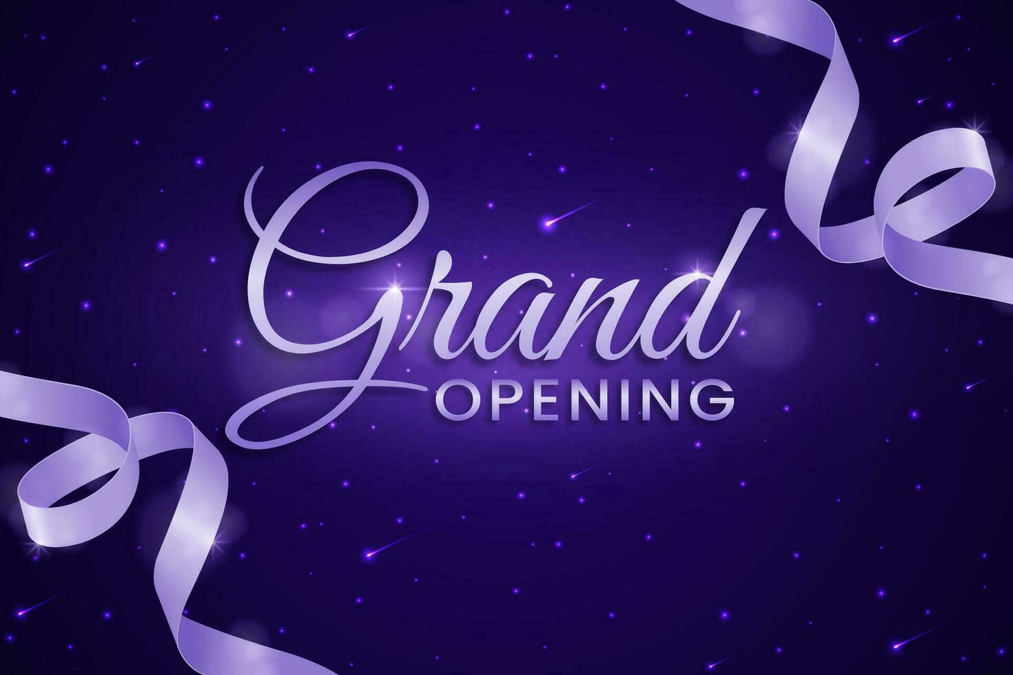 Grand opening coming soon with ribbon design on abstract background vector