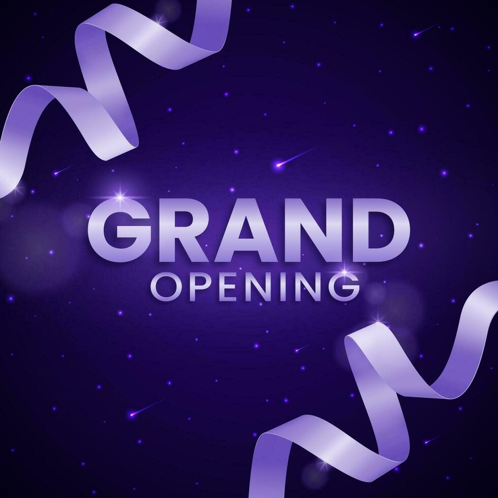 Grand opening coming soon with ribbon design on abstract background vector