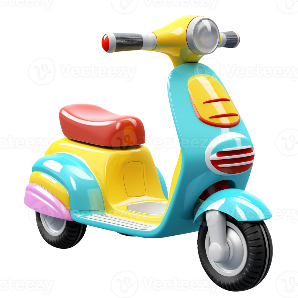 Toy Scooter png Toy Scooter transparent background colorful Toy Scooter, AI Generative