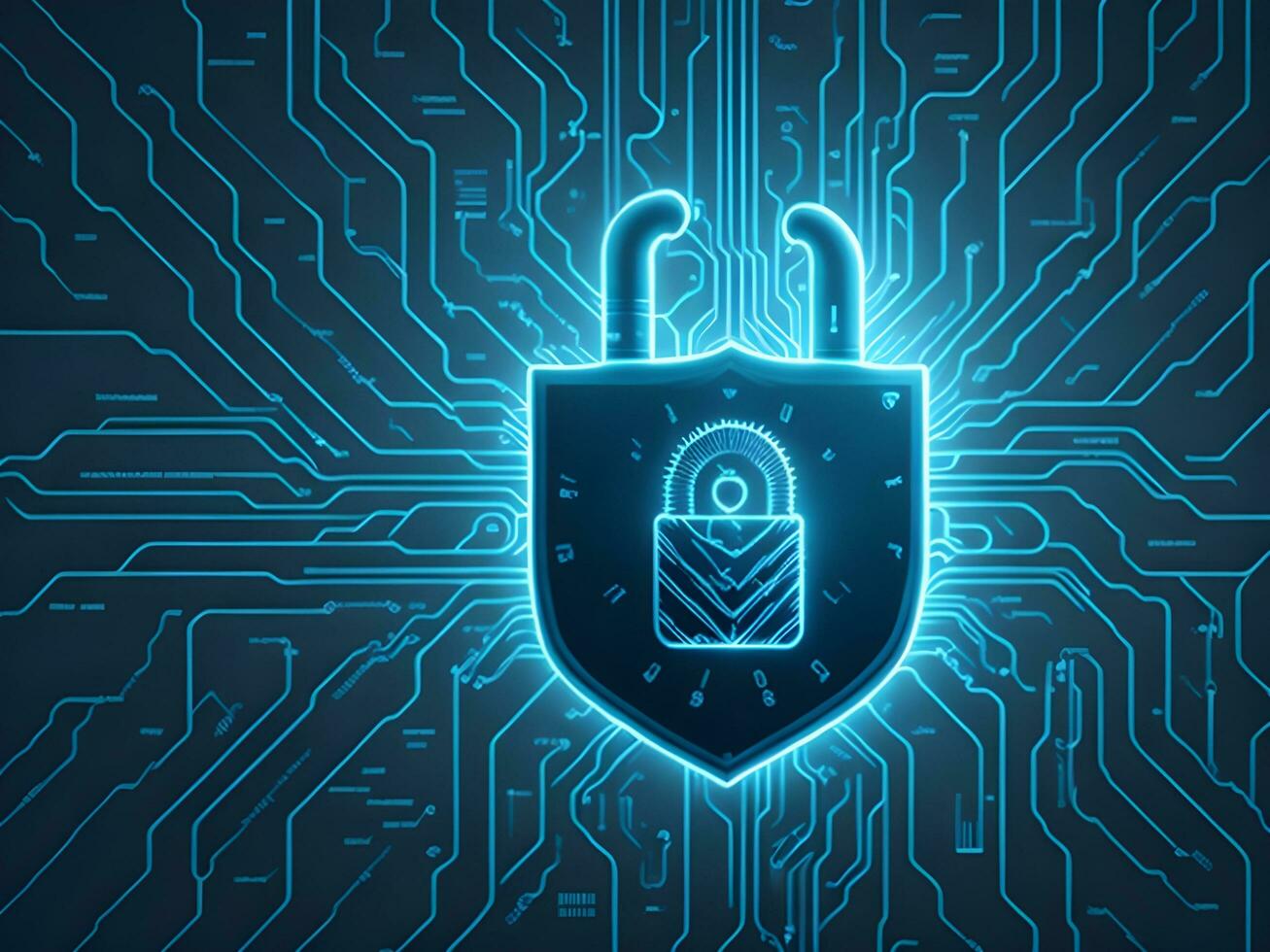 Cyber security and internet protection background ai generate photo