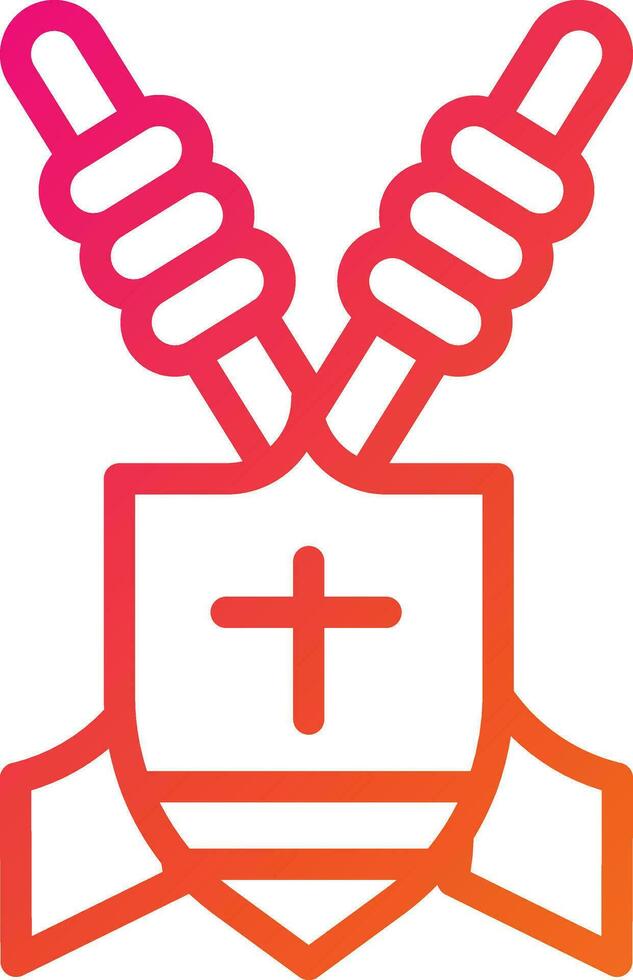 Shield with spear Vector Icon Design Illustration