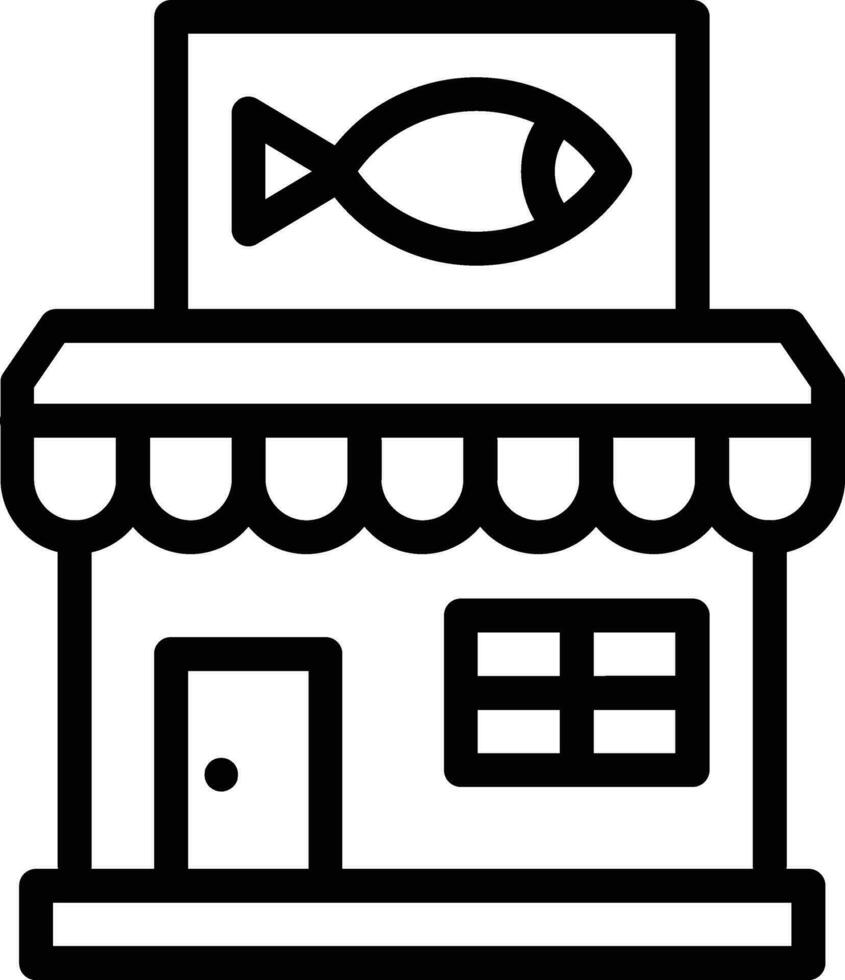 pescado tienda vector icono diseño ilustración