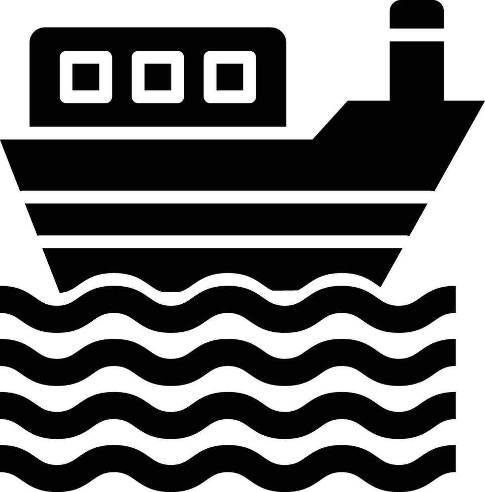 Ilustración de diseño de icono de vector de barco