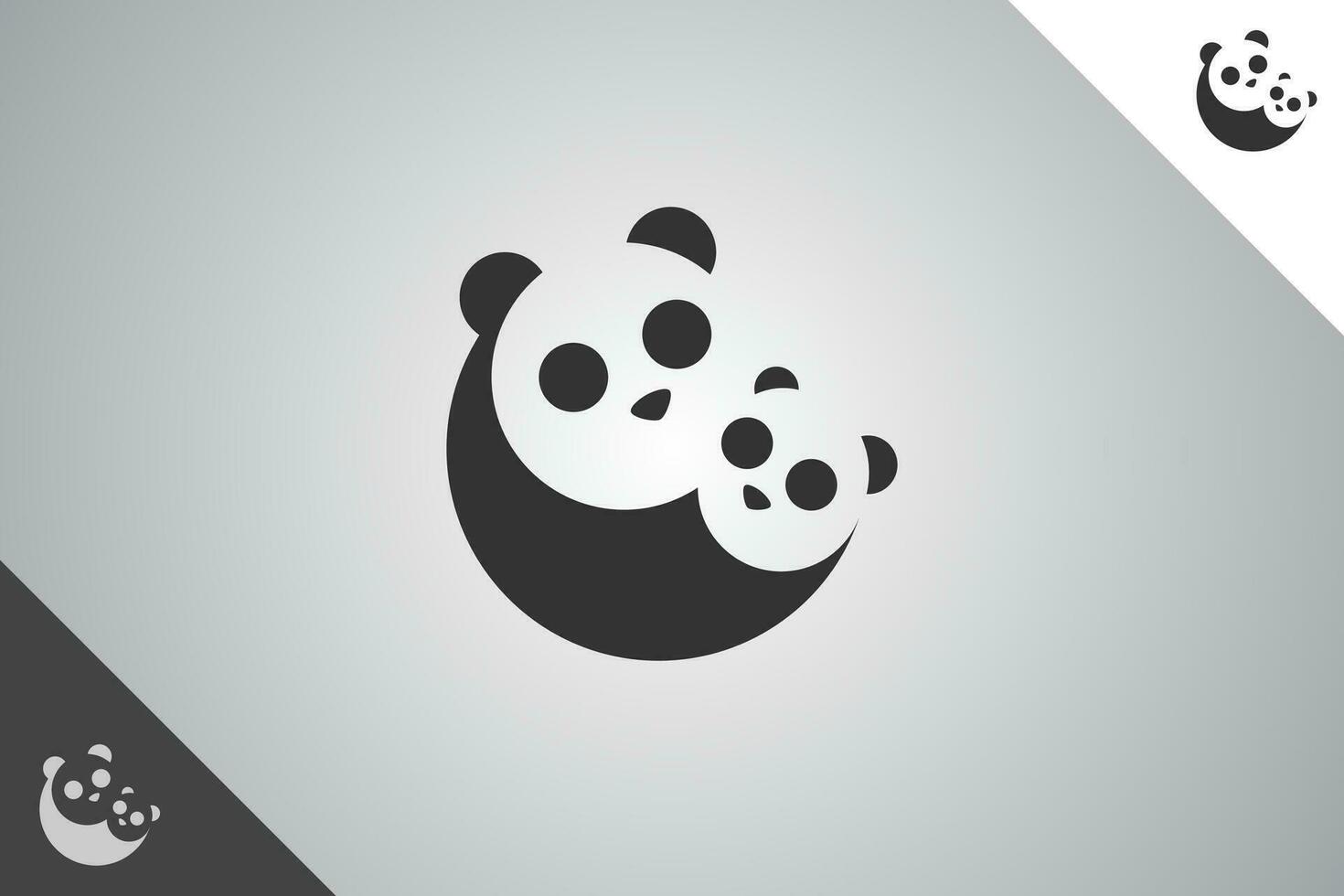 Panda modern logotype and symbol. Perfect logo for business related to animal, pet and veterinary. Isolated on background. Vector eps 10.
