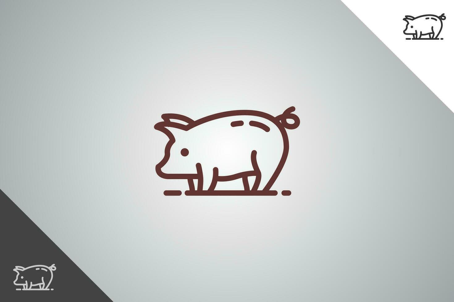 Pig logo. Minimal and modern logotype. Perfect logo for business related to agriculture industry, wheat farm, farm field, natural harvest, breeder. Isolated background. Vector eps 10.
