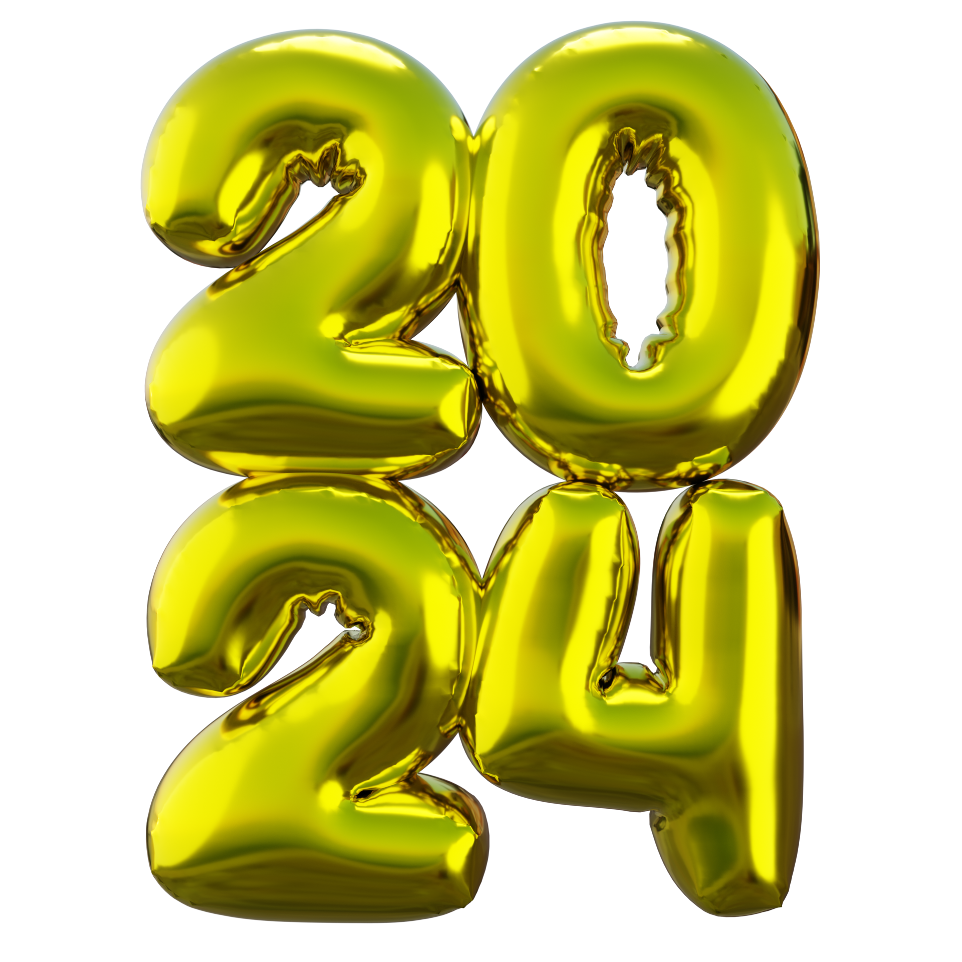 3d Novo ano 2024 balão dentro vertical 33220788 PNG