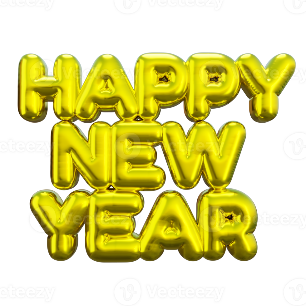 Happy New Year 3D Balloon png