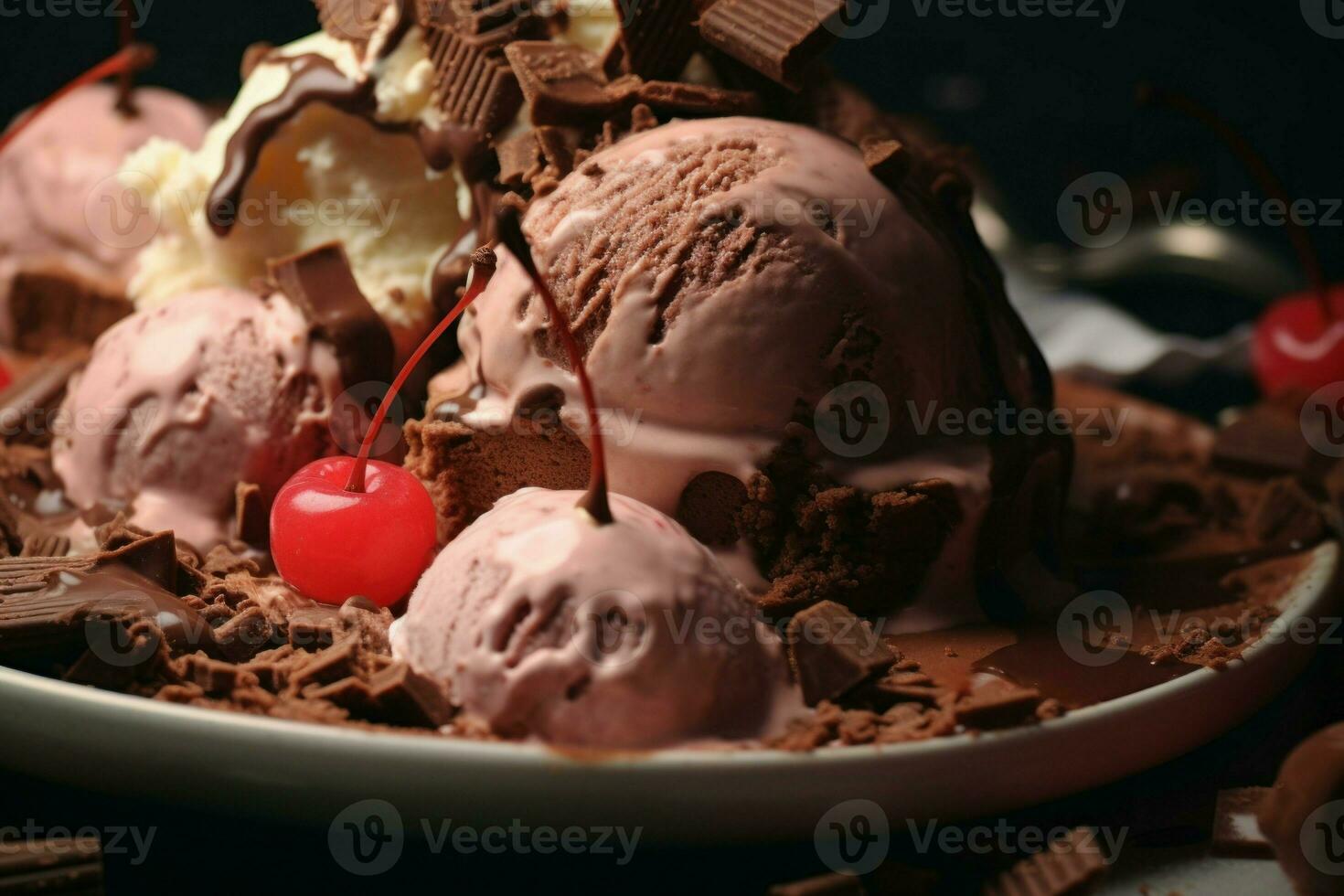Refreshing Tasty ice cream cake. Generate Ai photo