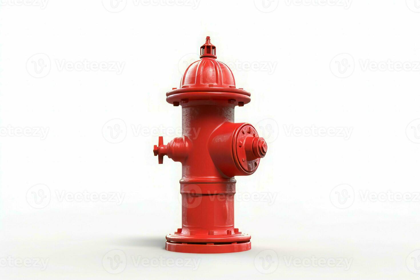 Red fire hydrant on white background. Generate Ai photo