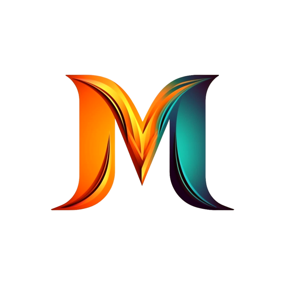 A colorful letter m  Generative Ai png