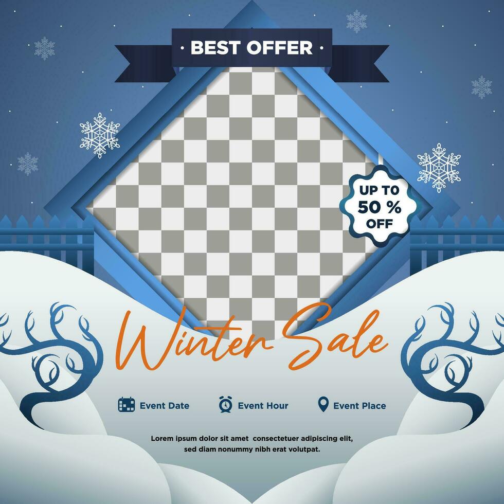 Vector Exclusive Design Template For Winter Sales