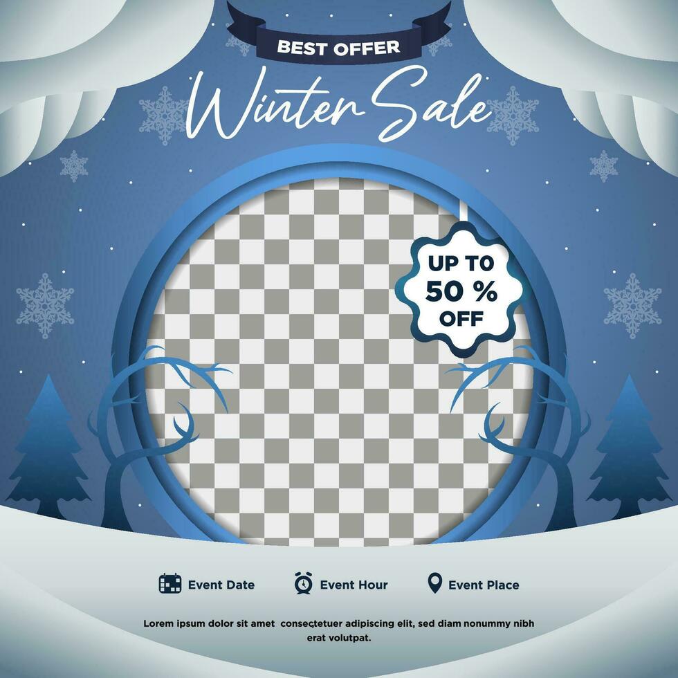 Vector Exclusive Design Template For Winter Sales