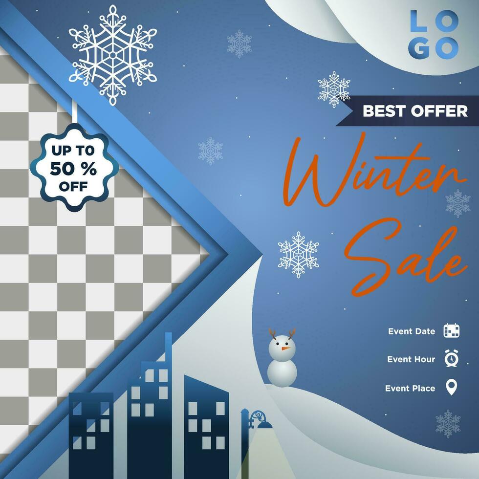 Vector Exclusive Design Template For Winter Sales