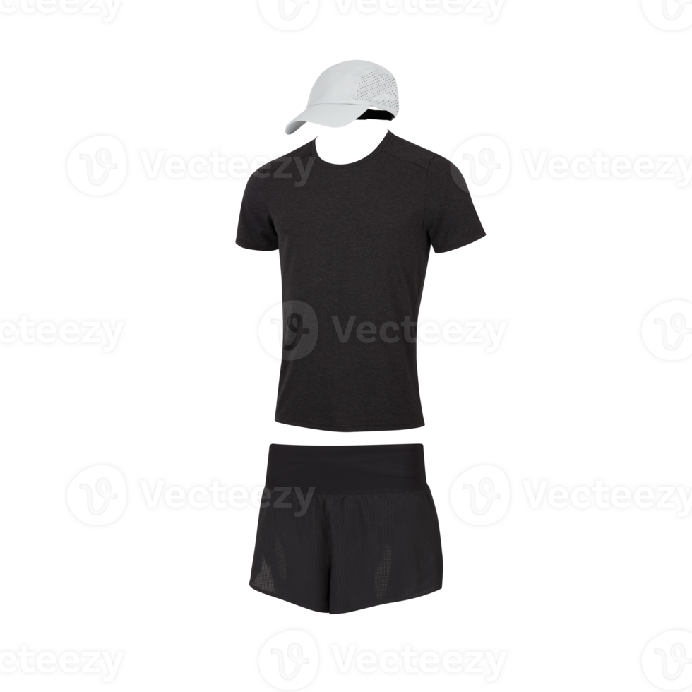 Sports clothing set, exercise cut out isolated transparent background