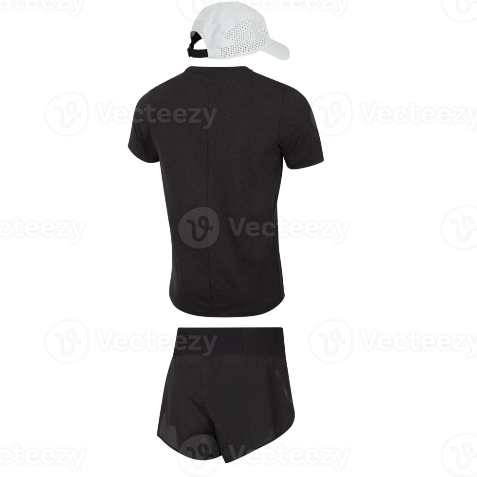 Sports clothing set, exercise cut out isolated transparent background