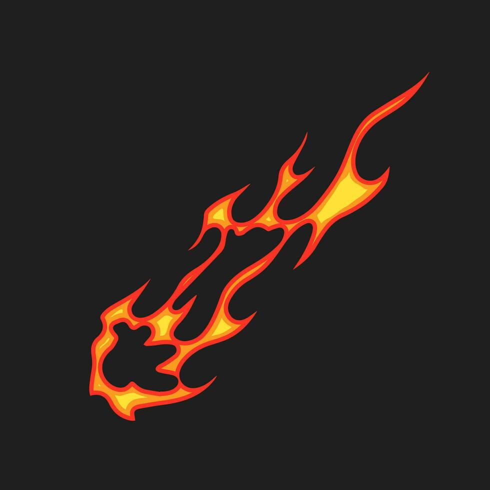 Popular Fire Element Vector Cartoon. Old school seamless pattern.