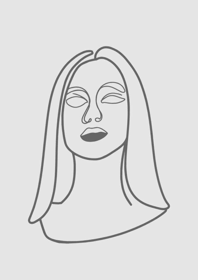 Stunning Girl Designs Bundle with Retro Hand-Drawn Vector Illustrations. Minimalistic Abstract Faces, Hands, and Shapes in Contemporary Silhouette Style.