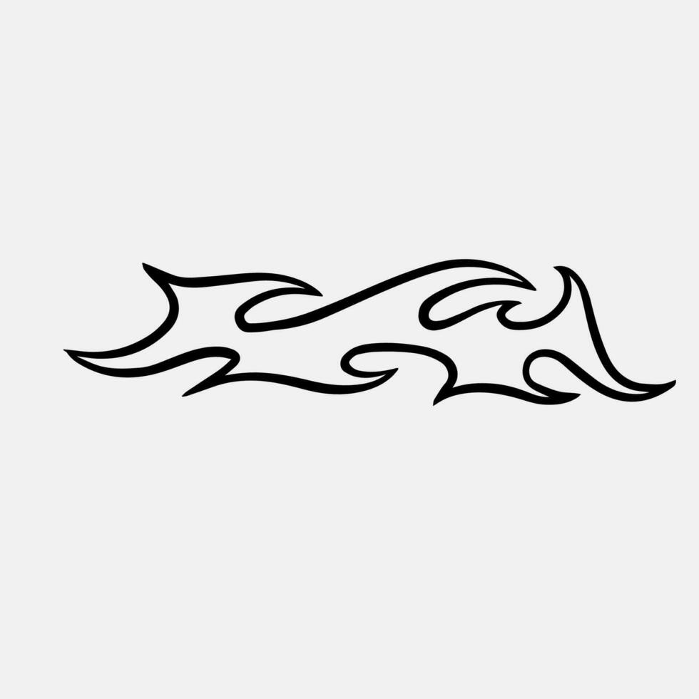 Retro Fire Elements for Streetwear  and Y2K style Apparel Vector Graphics Collection
