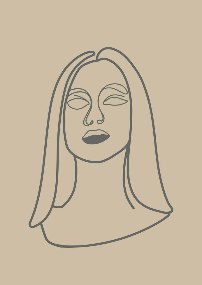 Stunning Girl Designs Bundle with Retro Hand-Drawn Vector Illustrations. Minimalistic Abstract Faces, Hands, and Shapes in Contemporary Silhouette Style.