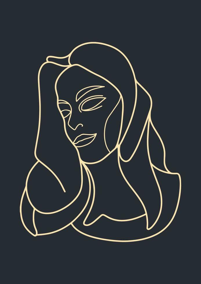 Stunning Girl Designs Bundle with Retro Hand-Drawn Vector Illustrations. Minimalistic Abstract Faces, Hands, and Shapes in Contemporary Silhouette Style.